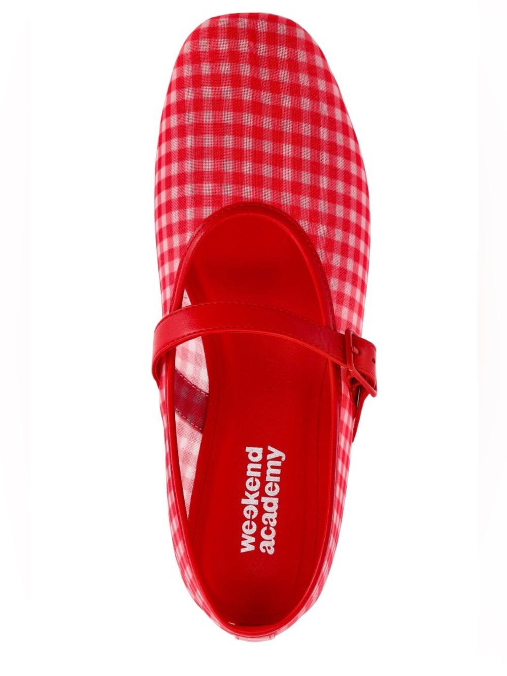 NWT Weekend Academy Red Gingham Mary Jane Ballet Shoes